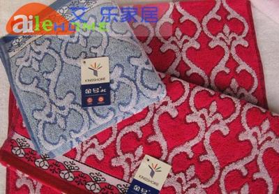 金號 專柜 運動風毛巾 紅藍情侶款 雅致純棉面巾 G14